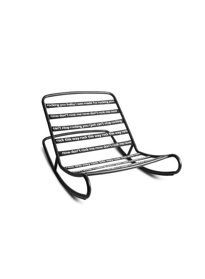 Fatboy Rock & Roll Rocking Chair | Steady seat with solid rock blocker | Anti-slip layer | Water resistant | indoor & outdoor | 8 sturdy straps | 126 x 87 x 71 cm - Black - Image 1